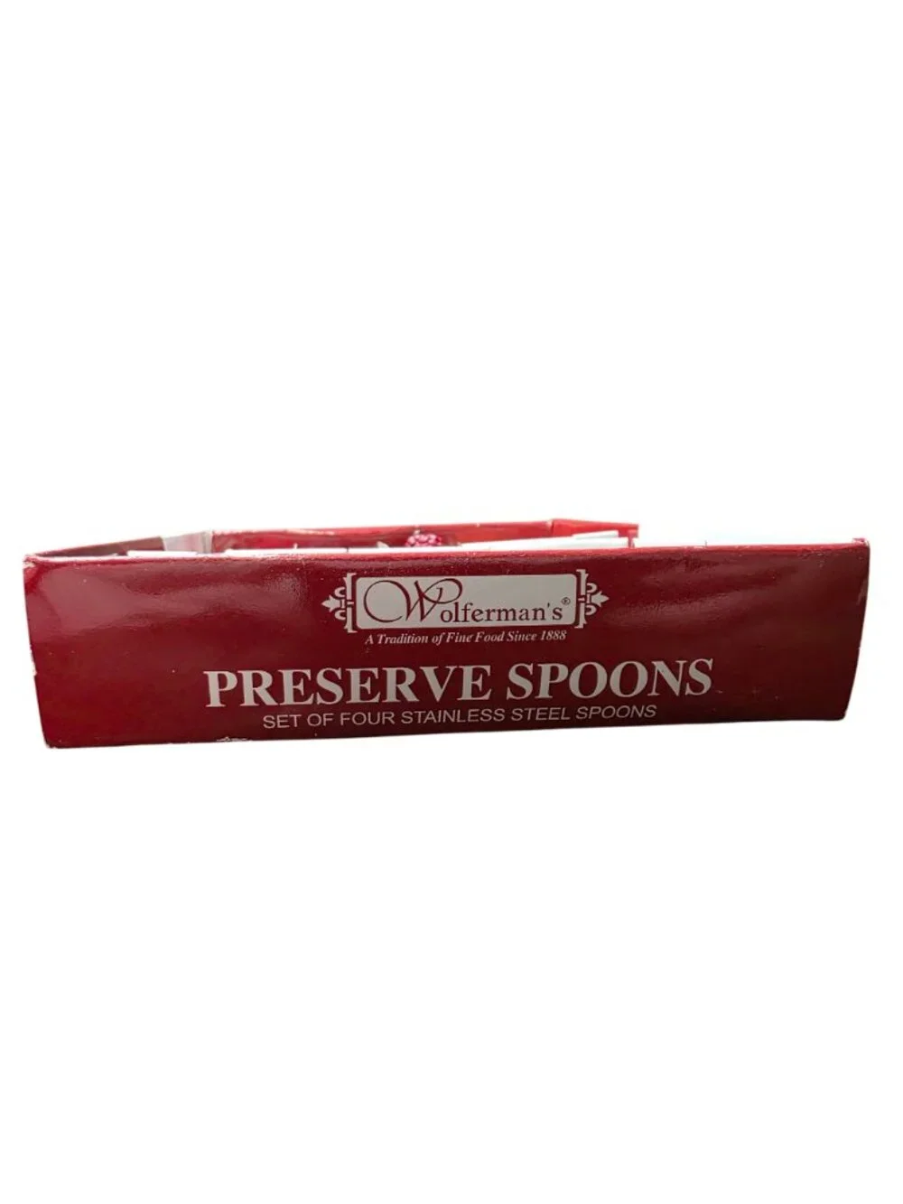 4 Vintage Wolferman's Fruit Preserves Stainless Steel Spoon Set New